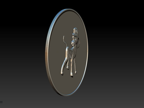 3D STL Bas-Relief Dog Emblem 3D Print Model