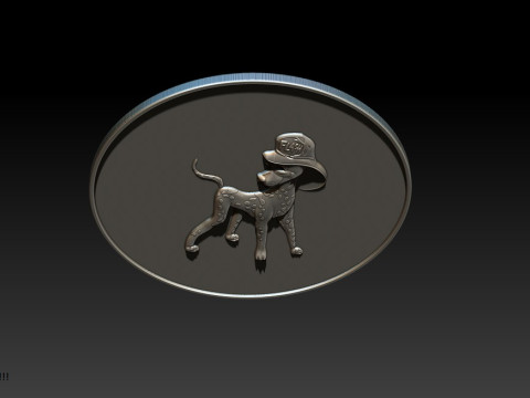 3D STL Bas-Relief Dog Emblem 3D Print Model