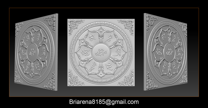 Modello in rilievo del mandala Modello di stampa 3D .c4d .max .obj .3ds .fbx .stl .blend 