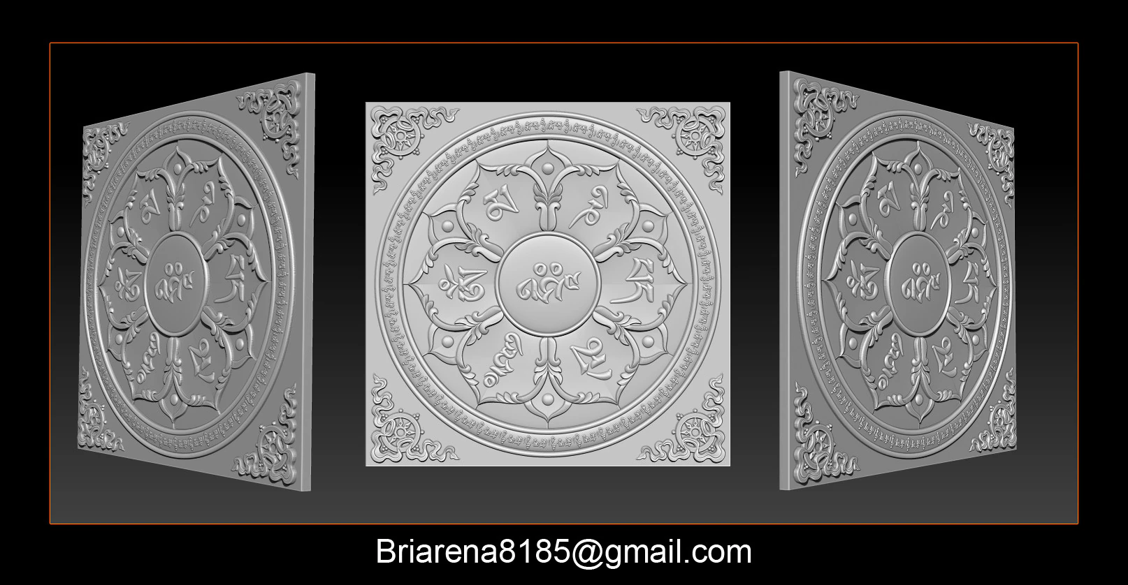 Mandala Relief Model 3D Print Model .c4d .max .obj .3ds .fbx .stl .blend 
