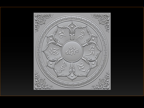 Modello in rilievo del mandala Modello di stampa 3D