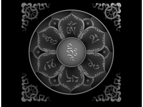 Modello in rilievo del mandala Modello di stampa 3D