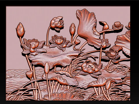 LOTUS VIJVER BAS-RELIEF 3D-MODEL - V1 3D printmodel