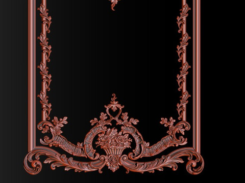 Ornamental Relief CNC Model for Wooden Doors and Wall Panels 3D Print Model