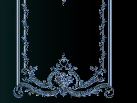 Modelo CNC em relevo ornamental para portas de madeira e pain&eacute;is de parede Modelo de Impressão 3D