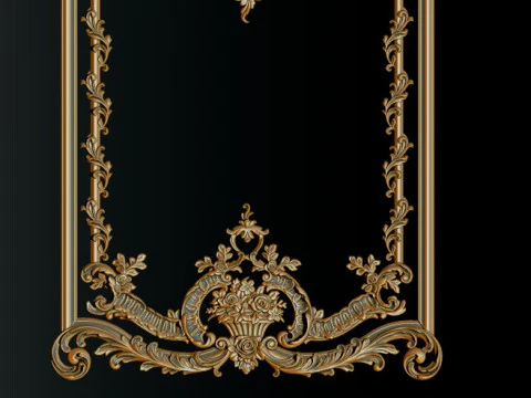 Modelo CNC em relevo ornamental para portas de madeira e pain&eacute;is de parede Modelo de Impressão 3D