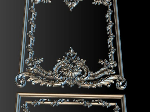 Modelo CNC em relevo ornamental para portas de madeira e pain&eacute;is de parede Modelo de Impressão 3D