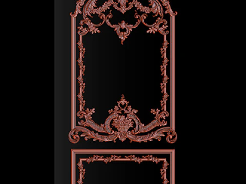 Modelo CNC em relevo ornamental para portas de madeira e pain&eacute;is de parede Modelo de Impressão 3D