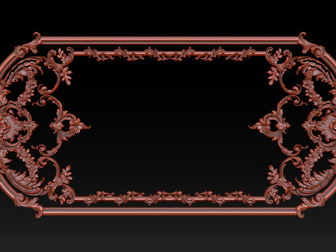Ornamental Relief CNC Model for Wooden Doors and Wall Panels 1B 3D Print Model