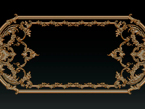 Ornamental Relief CNC Model for Wooden Doors and Wall Panels 1B 3D Print Model