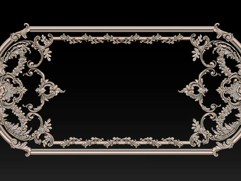 Ornamental Relief CNC Model for Wooden Doors and Wall Panels 1B 3D Print Model