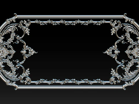 Ornamental Relief CNC Model for Wooden Doors and Wall Panels 1B 3D Print Model