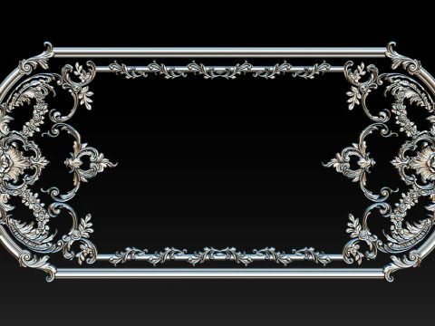 Ornamental Relief CNC Model for Wooden Doors and Wall Panels 1B 3D Print Model