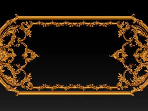 Ornamental Relief CNC Model for Wooden Doors and Wall Panels 1B 3D Print Model