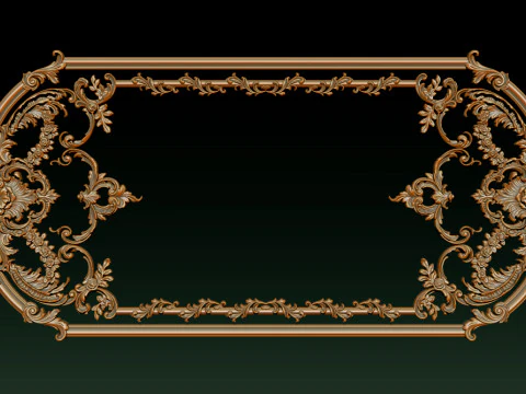 Ornamental Relief CNC Model for Wooden Doors and Wall Panels 1B 3D Print Model