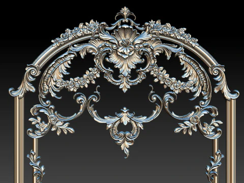 Ornamental Relief CNC Model for Wooden Doors and Wall Panels 1B 3D Print Model