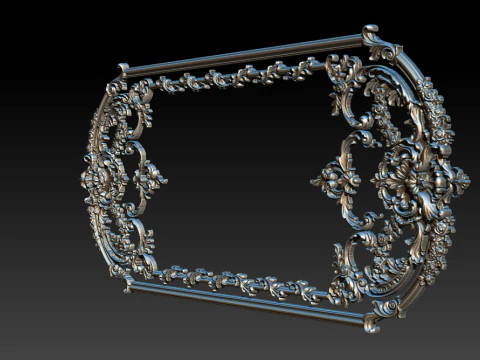 Ornamental Relief CNC Model for Wooden Doors and Wall Panels 1B 3D Print Model
