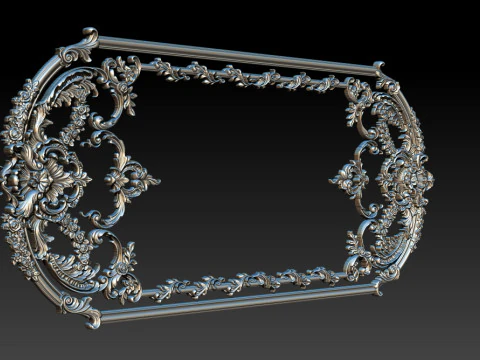 Ornamental Relief CNC Model for Wooden Doors and Wall Panels 1B 3D Print Model