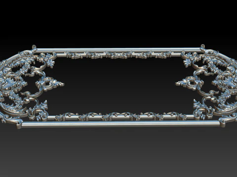 Ornamental Relief CNC Model for Wooden Doors and Wall Panels 1B 3D Print Model