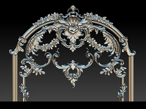 Ornamental Relief CNC Model for Wooden Doors and Wall Panels 1B 3D Print Model