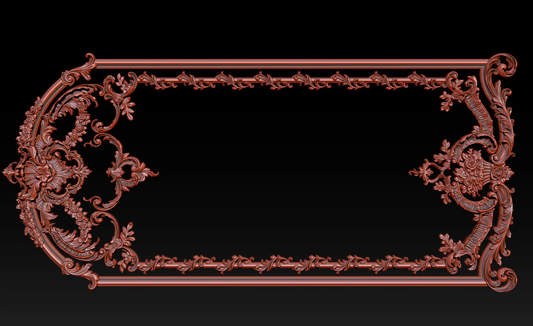 Ornamental Relief CNC Model for Wooden Doors and Wall Panels 1C 3D Print Model .c4d .max .obj .3ds .fbx .stl .blend 
