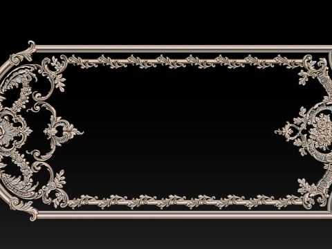 Modello CNC a rilievo ornamentale per porte e pannelli a parete in legno 1C Modello di stampa 3D