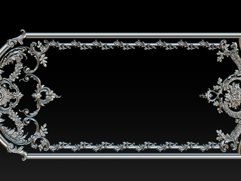 Modello CNC a rilievo ornamentale per porte e pannelli a parete in legno 1C Modello di stampa 3D