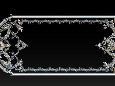 Modello CNC a rilievo ornamentale per porte e pannelli a parete in legno 1C Modello di stampa 3D