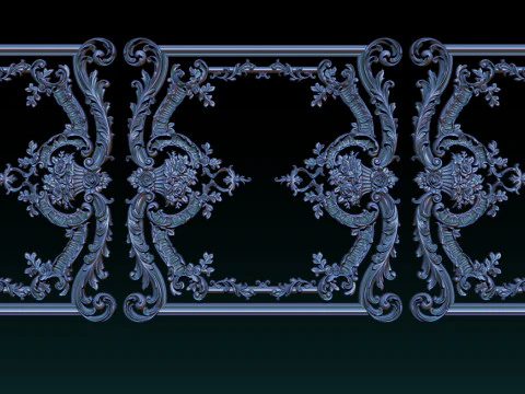 Modello CNC a rilievo ornamentale per porte e pannelli a parete in legno 2B Modello di stampa 3D