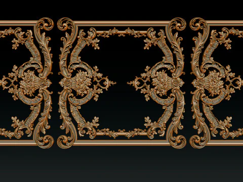 Modello CNC a rilievo ornamentale per porte e pannelli a parete in legno 2B Modello di stampa 3D