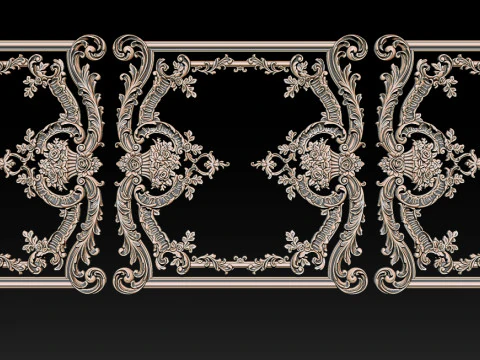 Modello CNC a rilievo ornamentale per porte e pannelli a parete in legno 2B Modello di stampa 3D