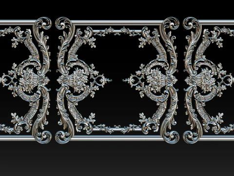 Modello CNC a rilievo ornamentale per porte e pannelli a parete in legno 2B Modello di stampa 3D