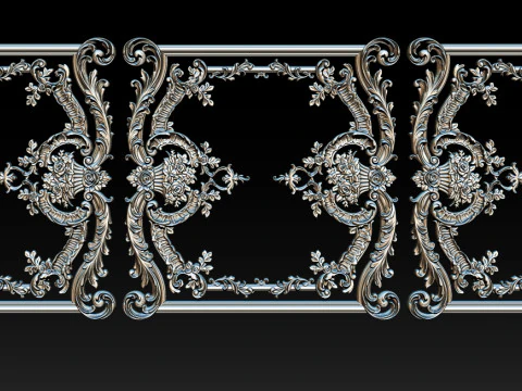 Modello CNC a rilievo ornamentale per porte e pannelli a parete in legno 2B Modello di stampa 3D