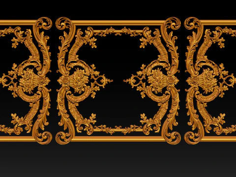 Modello CNC a rilievo ornamentale per porte e pannelli a parete in legno 2B Modello di stampa 3D