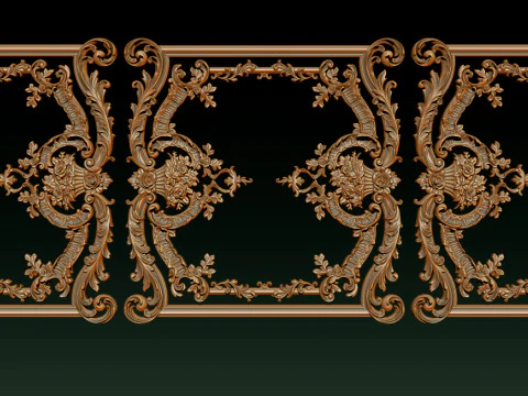 Modello CNC a rilievo ornamentale per porte e pannelli a parete in legno 2B Modello di stampa 3D