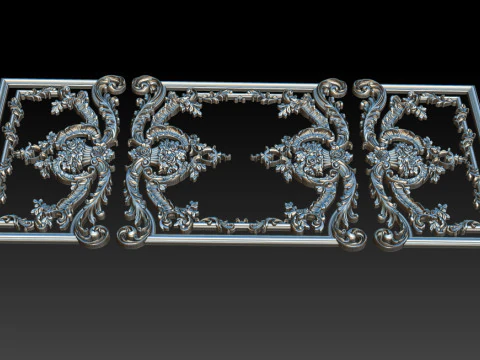 Modello CNC a rilievo ornamentale per porte e pannelli a parete in legno 2B Modello di stampa 3D