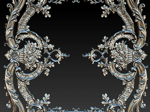 Modello CNC a rilievo ornamentale per porte e pannelli a parete in legno 2B Modello di stampa 3D