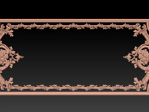 Modelo CNC em relevo ornamental para portas e pain&eacute;is de parede de madeira 2C Modelo de Impressão 3D