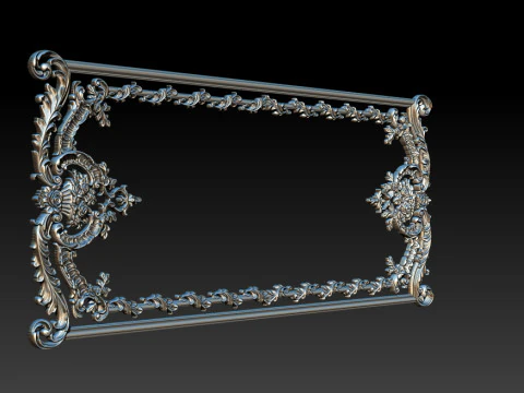 Modelo CNC em relevo ornamental para portas e pain&eacute;is de parede de madeira 2C Modelo de Impressão 3D