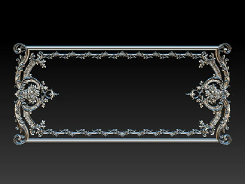 Modelo CNC em relevo ornamental para portas e pain&eacute;is de parede de madeira 2C Modelo de Impressão 3D
