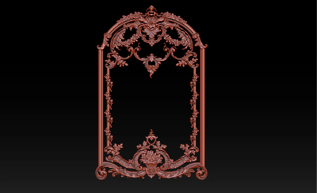 Modello CNC a rilievo ornamentale per porte e pannelli a parete in legno 3A Modello di stampa 3D .c4d .max .obj .3ds .fbx .stl .blend 