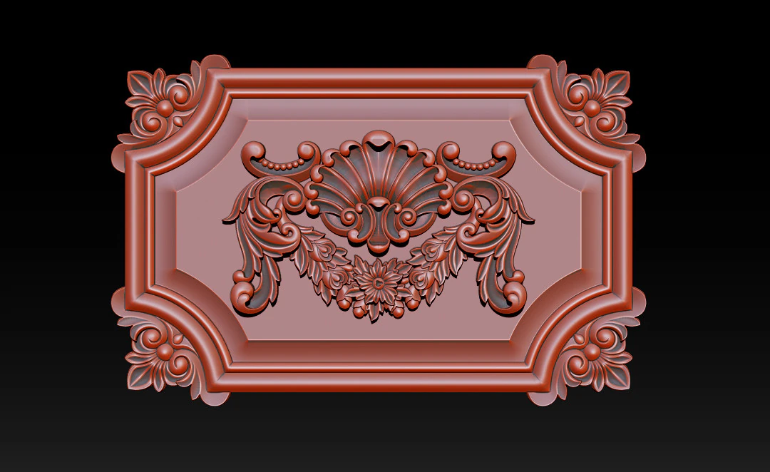 Ornate Classical Relief Frame 3D Print Model .c4d .max .obj .3ds .fbx .stl .blend