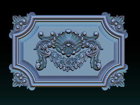 Sierlijk klassiek reli&euml;fframe 3D printmodel