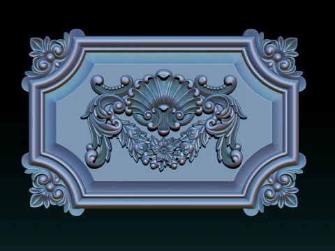 Ornate Classical Relief Frame 3D Print Model