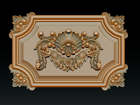 Sierlijk klassiek reli&euml;fframe 3D printmodel