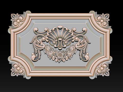 Sierlijk klassiek reli&euml;fframe 3D printmodel