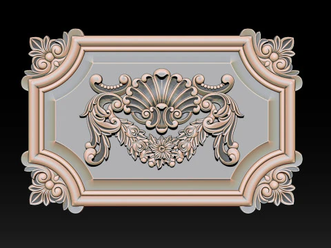 Ornate Classical Relief Frame 3D Print Model