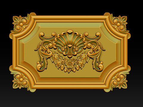 Sierlijk klassiek reli&euml;fframe 3D printmodel