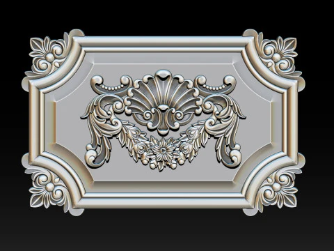 Ornate Classical Relief Frame 3D Print Model