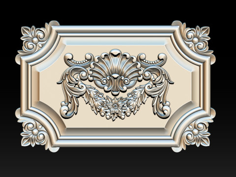 Sierlijk klassiek reli&euml;fframe 3D printmodel